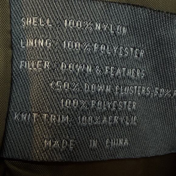 Steve Madden Down Bomber Jacket Sz S Womens Faux Fur Trimmed Hood Army Green FUN - Picture 9 of 10